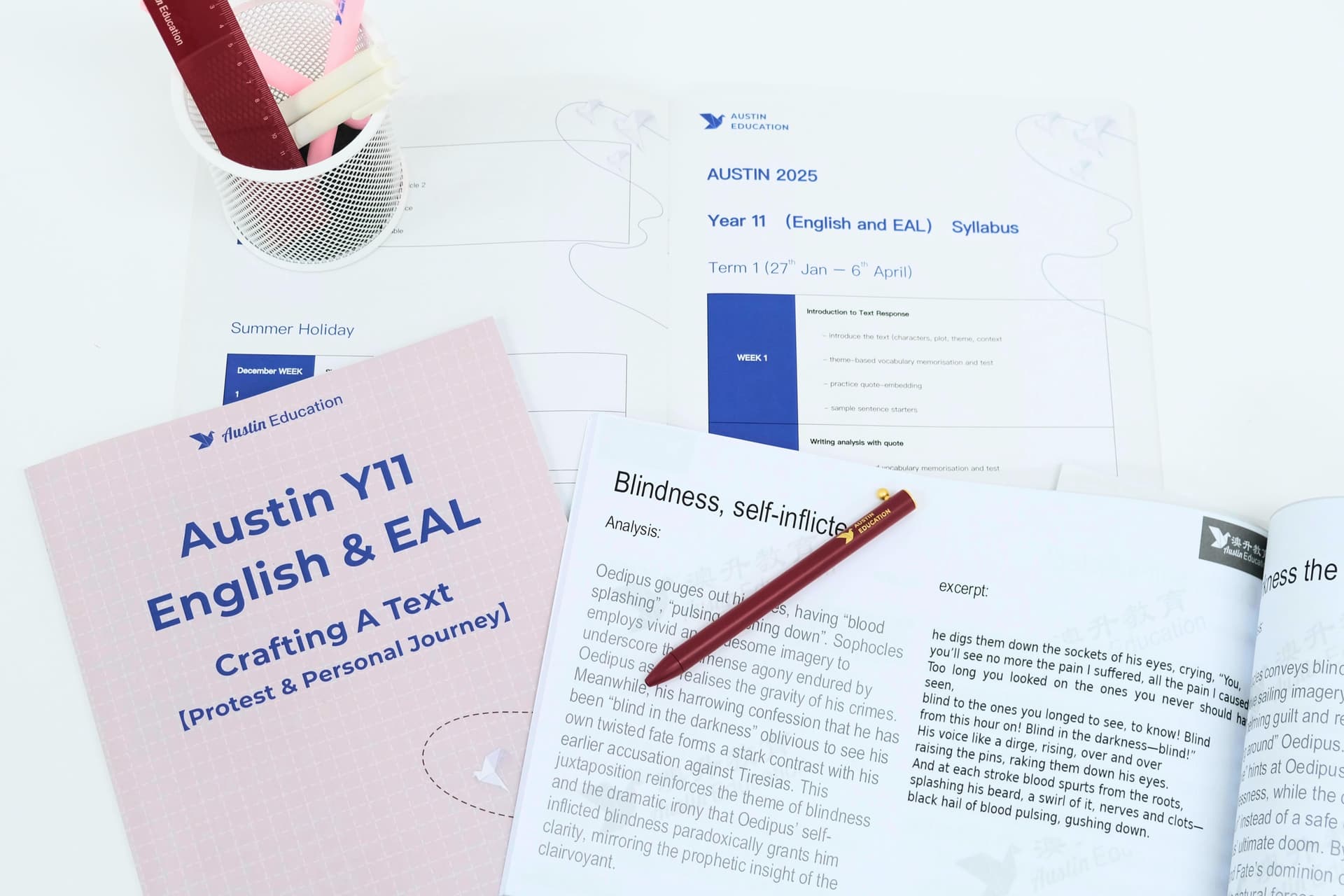 Austin Education exclusive VCE English internal textbook and study materials