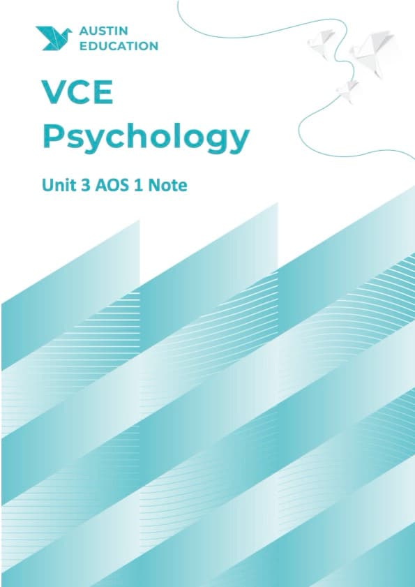 澳升教育 VCE 心理学 Unit 3 AOS 1 学习笔记封面